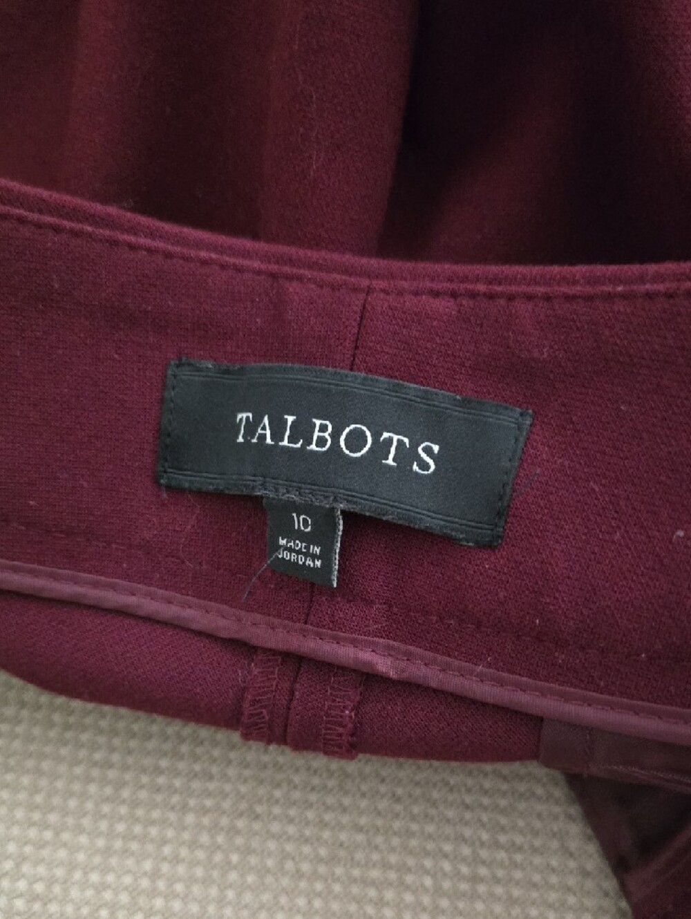 Talbots Burgundy Wide-Leg Pants - Picture 3 of 4